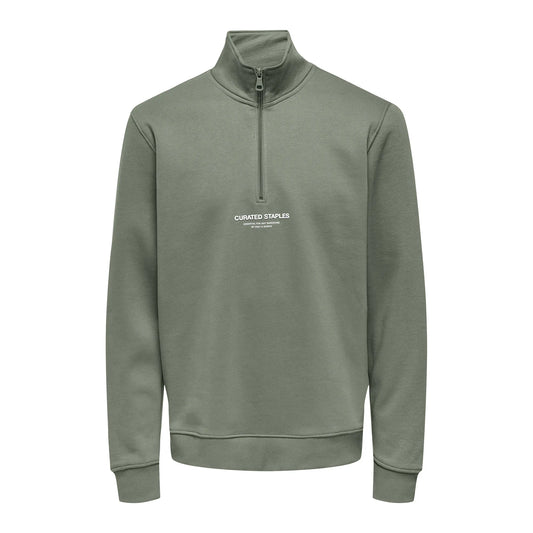 Only & Sons Curated Half Zip Sweater (22030922-CASTORGRAY) Men