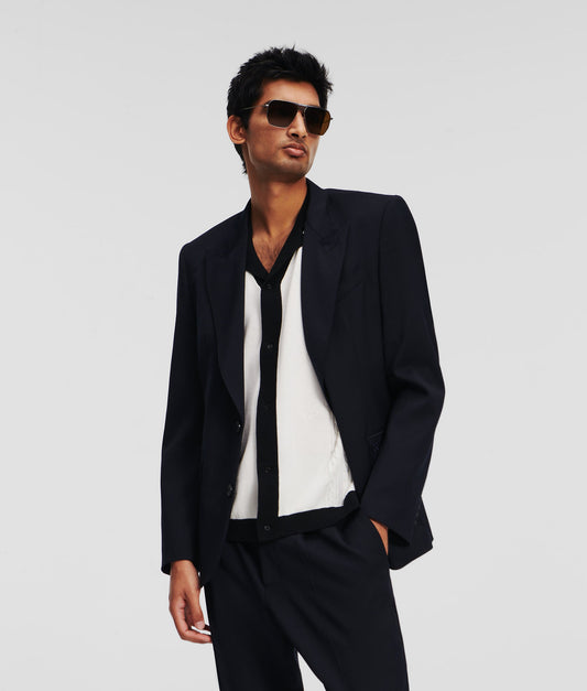 Karl Lagerfeld Amf Peak Lapel Blazer Black Iris (241M1403310) Men