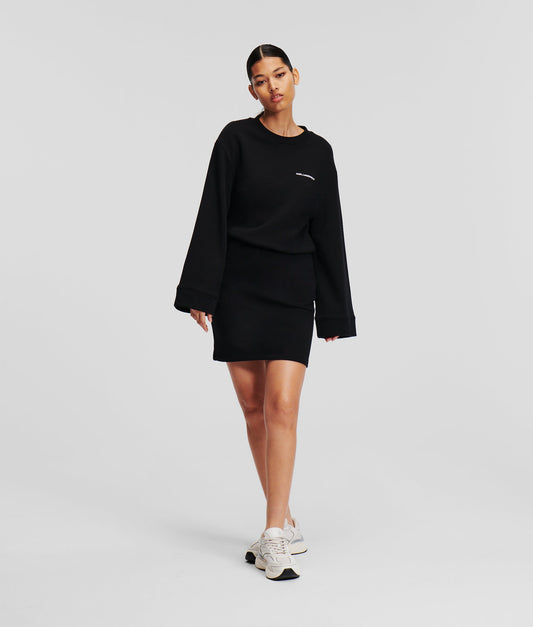 Karl Lagerfeld Long Sleeve Sweat Dress Black (241W1353999) Women
