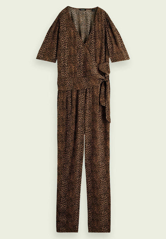 Scotch & Soda Printed wrap-closure jumpsuit Women
