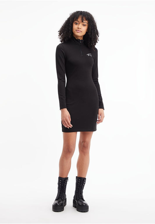Tommy Jeans TJW LS SIGNATURE BODYCON DRESS Black (TOB21C08U-Q11) Women