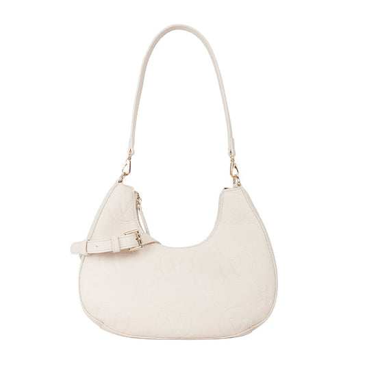 Mario Valentino Embossed Logo Shoulder Bag Beige (VBS8ZG08-991) Women