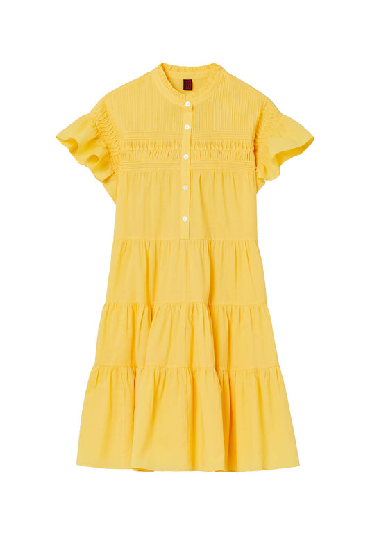 Short tiered shirt dress. Women