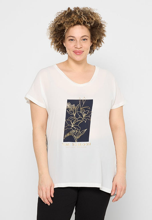 CARMAZIE LIFE S/S V-NECK MIX TEE JRS ZL Women