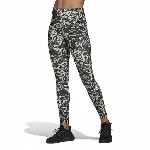 Adidas Adizero Leopard Print Leggings Grey, Women