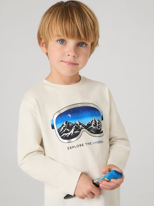 Mayoral Kids boys' T-shirts (4.056-10_Cream)
