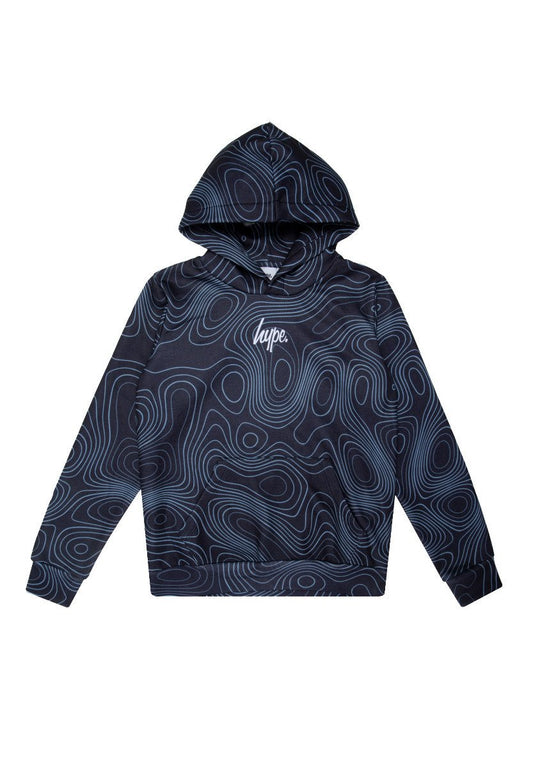 Hype Hoodie - TOPOGRAPHIC MINI SCRIPT black (HY526K04F-Q11) Kids