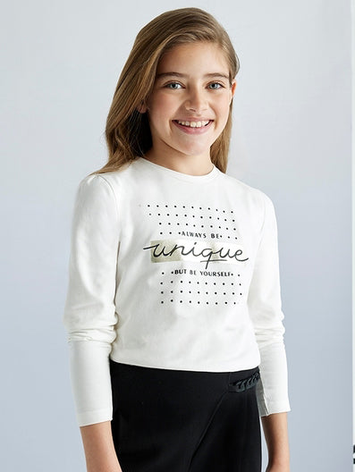 Mayoral Kids long-sleeved T-shirts (830-26_Cream)