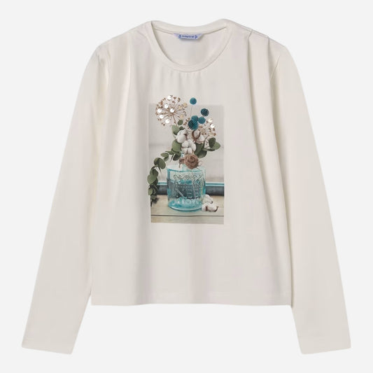 Mayoral Kids long-sleeved T-shirts (7.005-72_Cream)