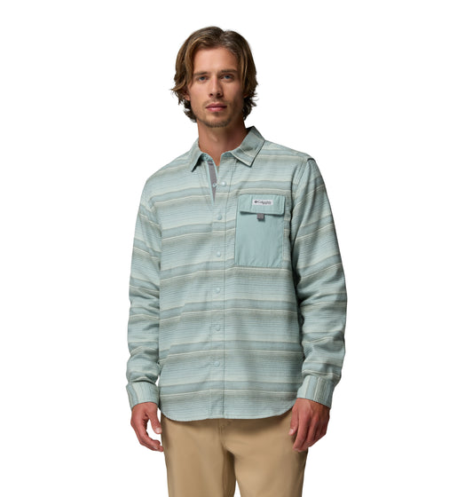 Columbia PFG Uncharted Over Shirt Crushed Blue Twilights Stripe (2096621462) Men