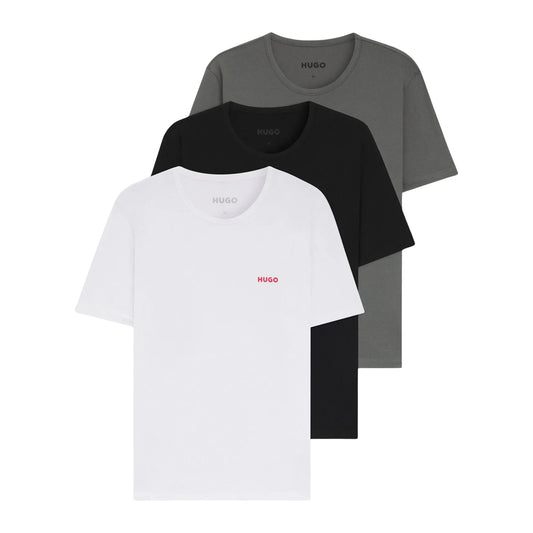 Hugo Cotton Jersey Crew Shirt (3-pack) White  (50532811-966) Men