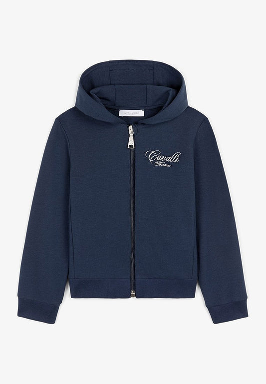 Roberto Cavalli Junior baby b fleece hoodie cavalli royal blue (ZZO1RD111-K00) Kids