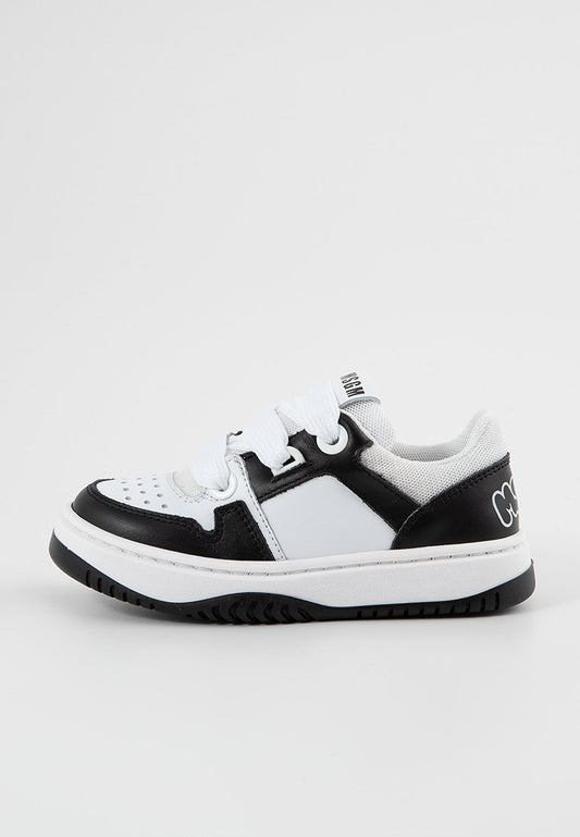 Msgm LEATHER & MESH LACE-UP LOW RETRO BASKET SNEAKERS white (ZZO2JFW12-A00) Kids