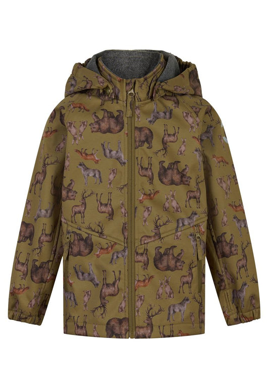 mikk-line Softshell Jacket Recycled AOP ZOO olive (ZZO27BG07-O00) Kids