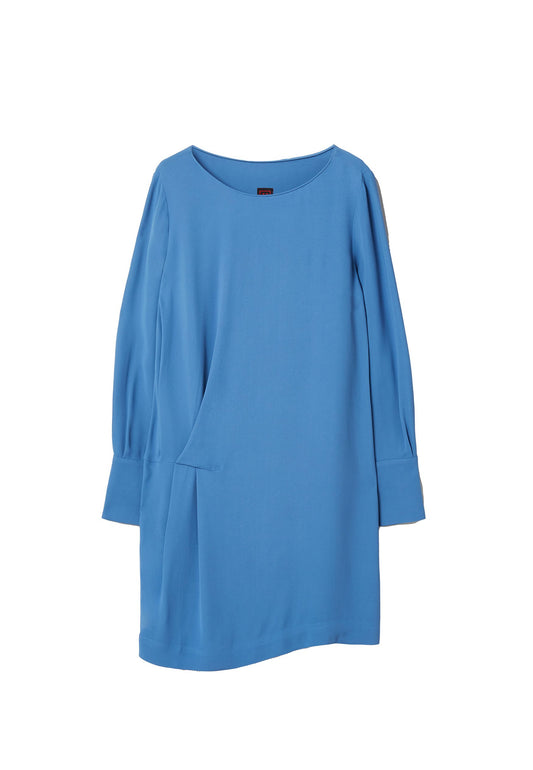 Short dress in viscose with darts. Women