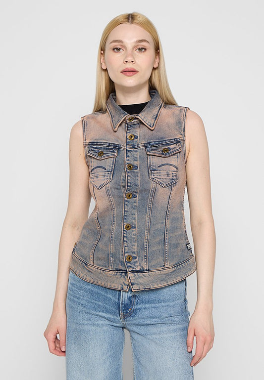 OO denim sleeveless jkt wmn Women