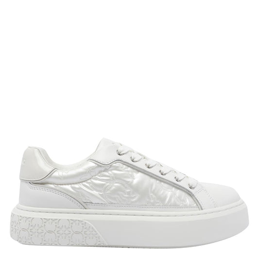 YOKO 21 - SNEAKER CALF LEATHER/MONOGRAM FABRIC N MILK Women