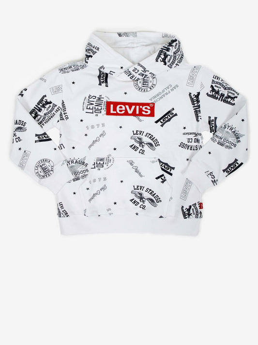 Levi's Patterned Hoodie White (8ED476-3369478) Kids