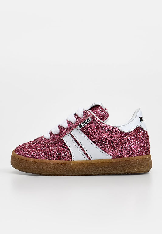 Msgm GLITTER LACE-UP LOW RETRO SNEAKERS pink (ZZO2JFW05-J00) Kids