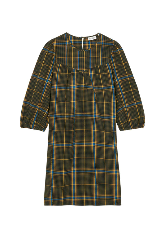 Marc O'Polo DENIM Seersucker-Kleid im Babydoll-Stil aus garngefärbtem Organic Cotton Women