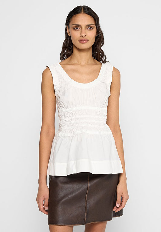 Poplin Gathered Tank Top Women