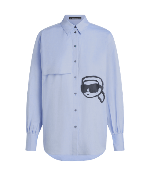 Karl Lagerfeld Ikon Karl Print Shirt Kentucky Blue (A4W110251KZ) Women