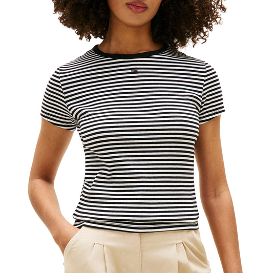 Tommy Hilfiger Essential Slim Rib-Knit Shirt Black  (DW0DW17383-0AQ) Women