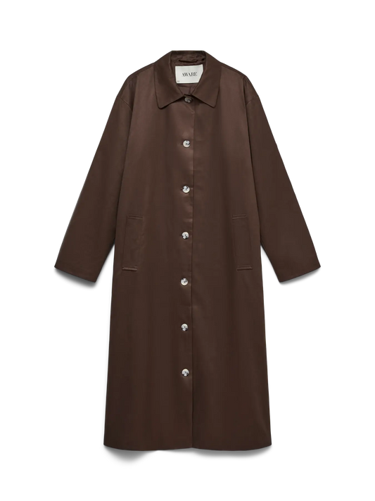Awnaomi Long Sleeve Long Coat Chocolate Brown (10348559) Women