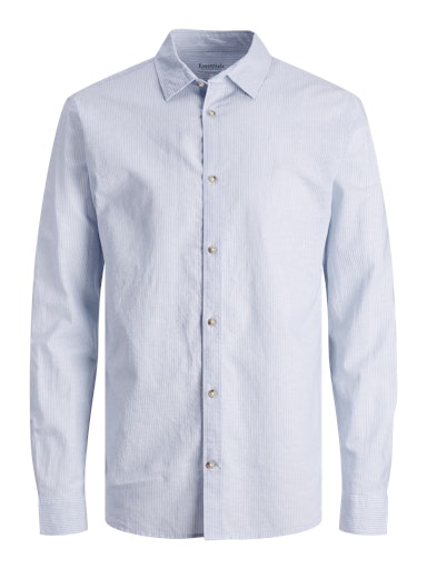 Jack & Jones Essentials JJESUMMER LINEN BLEND SHIRT LS SN Cashmere Blue (12248384-CashmereBlue) Men
