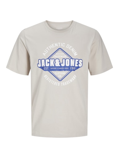 Jack & Jones Essentials JJELOGO TEE SS O-NECK 2 COL SS25 SN Moonbeam (12268267-Moonbeam) Men