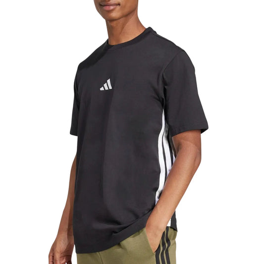 Adidas Essentials 3-Stripes Single Jersey Shirt Black  (JD1906) Men