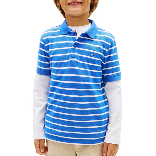 Tommy Hilfiger Contrast Flag Polo Junior Blue  (KB0KB09103-C6H) Kids