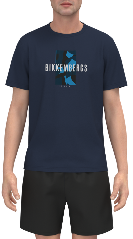 Bikkembergs T-shirt ALLOVER LOGO (BKK3MTS03_Navy) Men