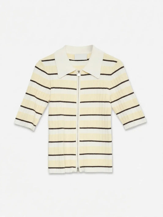 Awhanna 2/4 Zip Stripe Knit Cardigan Sugar Swizzle Vanilla (10353981) Women