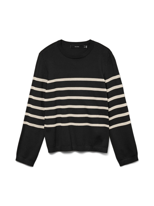 Saba Plain Long Sleeve O-Neck Pullover Black (10309324) Women