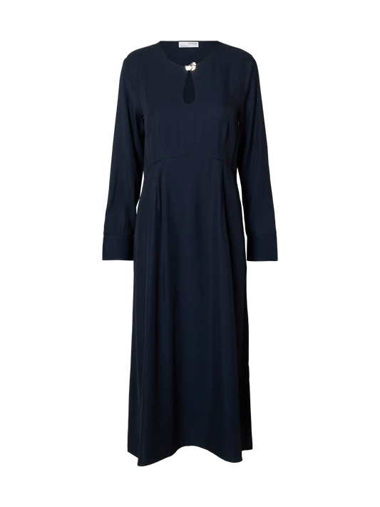 Beatrice Regular Long Sleeve Midi Dress Dark Sapphire (16099398) Women