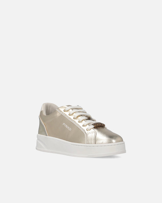 IRIS 01 - SNEAKER LAMINATED CALF LEATHER PLATINUM