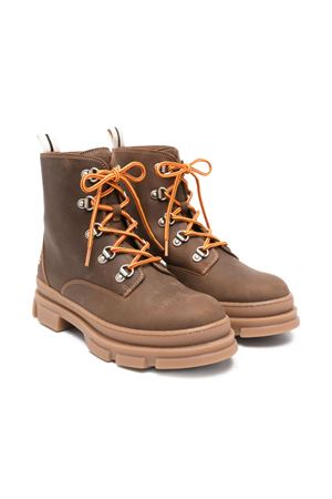 Palm Angels Kids Pa Track Ankle Boots Brown (PBIE001F25LEA0016003) Kids
