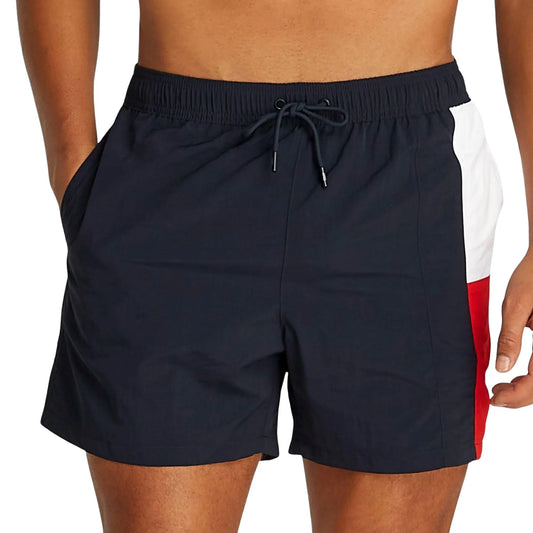 Tommy Hilfiger Flag Slim Medium Drawstring Swimshort Dark Blue  (UM0UM03483-DW5) Men