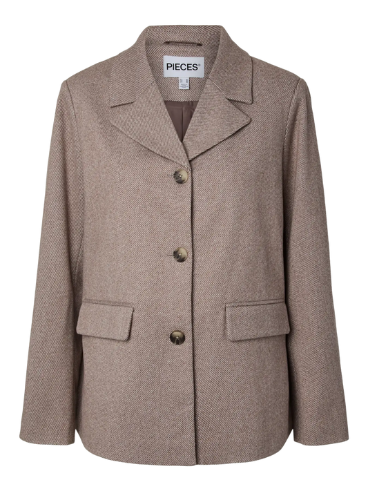 Bianca Long Sleeve Blazer Jacket Greige (17159153) Women
