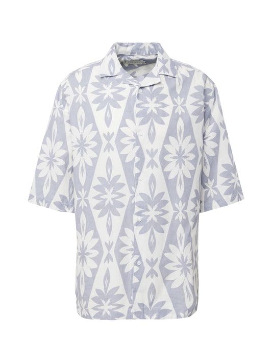 Topman large floral revere shirt in Blue (11765011) Men