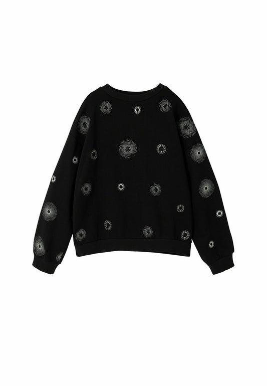 Desigual Geometric embroidered sweatshirt black (DE123K02P-Q11) Kids