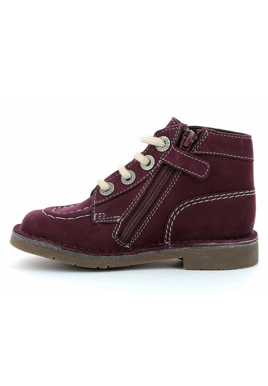 Kickers Bottillons Cuir Kick Colz bordeaux (KI114I047-G11) Kids