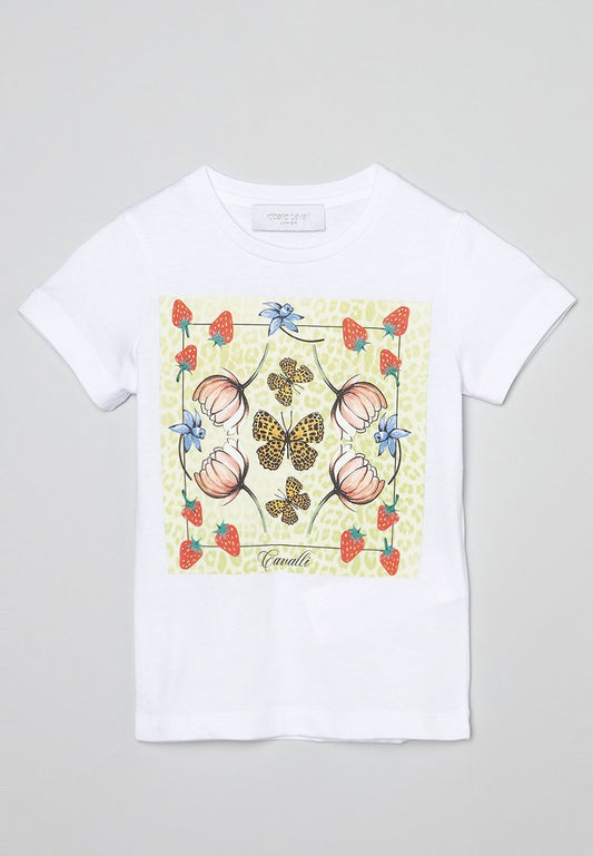 Roberto Cavalli Junior girl t-shirt white (ZZO1Y6M53-A00) Kids
