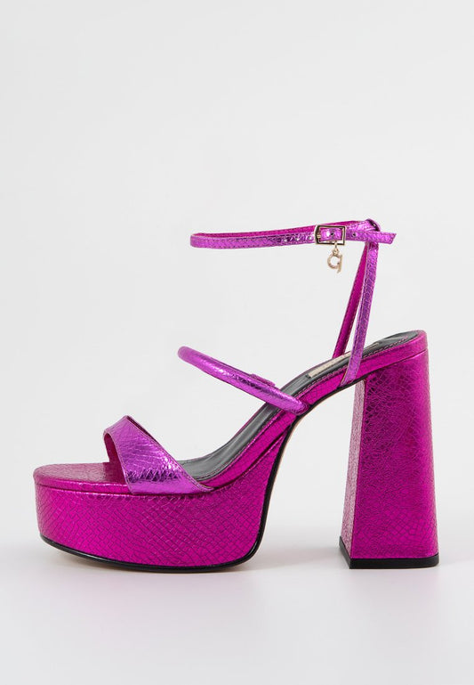 SANDALO TACCO BETHANY METALLIC LEATHER Women