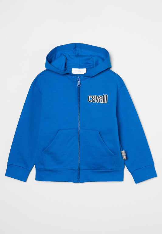 Roberto Cavalli Junior Boy hoodie zip blue (ZZO1Y6MCE-K00) Kids