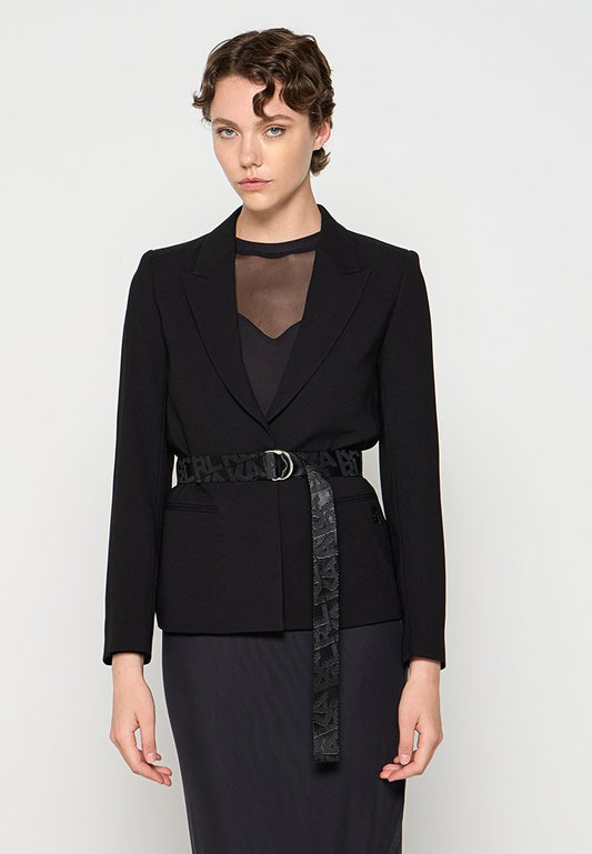 KARL LAGERFELD BELTED BLAZER Black (ZZO30GA46-Q00) Women