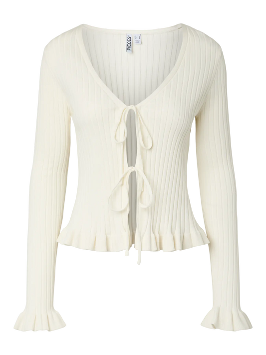 Ragnhild Long Sleeve V-Neck Cardigan Pwp Cloud Dancer (17162168) Women