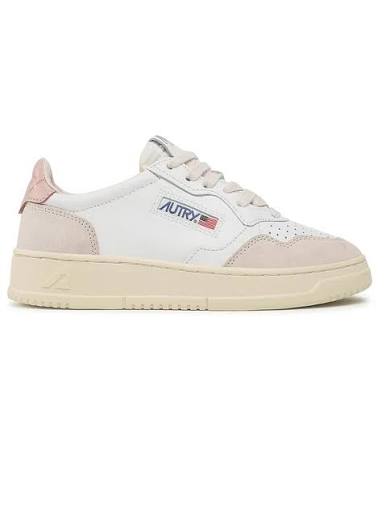 Autry Medalist Leather Low White Pink  Women
