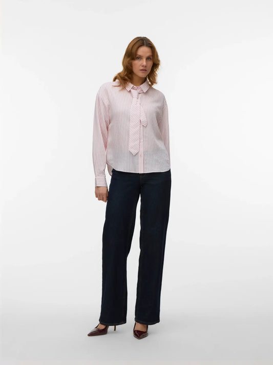 Juliana Long Sleeve Tie Detail Shirt Exp Star White (10354673) Women
